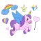 Decoratiuni pentru perete, model cu Unicorn si curcubeu