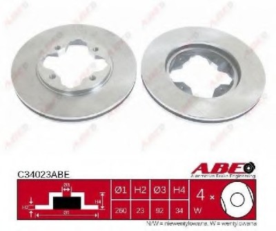Disc frana HONDA CIVIC VI Hatchback (EJ, EK) (1995 - 2001) ABE C34023ABE foto