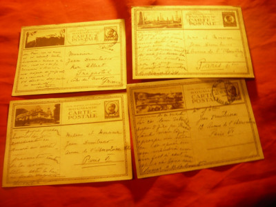 Set 4 Carti Postale ilustrate Carol II : Sonde ,Ocna Sibiu ,Rasnov ,Calimanesti foto