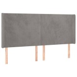 Cumpara ieftin Tablie de pat cu aripioare gri deschis 203x16x118/128cm catifea