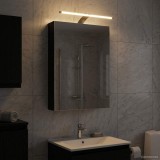 vidaXL Dulap cu oglindă pentru baie Stejar Negru 40 x 10,5 x 60,5 cm 889032