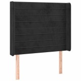 Cumpara ieftin Tablie de pat cu aripioare, negru, 83x16x118/128 cm, catifea