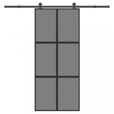 vidaXL Ușă glisantă cu set de feronerie sticlă temperată și aluminiu 3332987 foto