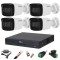 Sistem supraveghere video complet Dahua 4 camere 8MP 4K infrarosu 80m microfon, DVR 4 canale 4k audio si accesorii SafetyGuard Surveillance