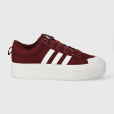 adidas sneakers BRAVADA femei, culoarea bordo ID5570