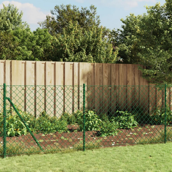 vidaXL Gard de plasă de s&acirc;rmă, verde, 1x25 m
