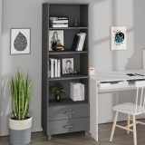 Dulap &icirc;nalt &bdquo;HAMAR&rdquo; gri &icirc;nchis, 60x35x180 cm, lemn masiv de pin