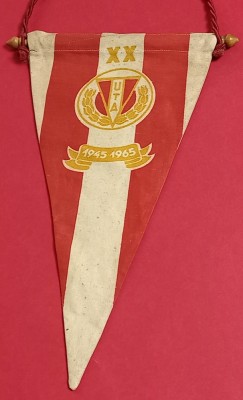 Fanion (colectie-vechi-anii`60) fotbal - UTA ARAD (aniversare 20 ani 1945-1965) foto