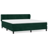 Cumpara ieftin Pat box spring cu saltea, verde inchis, 160x200 cm, catifea