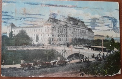 Carte postala, bucuresti, Palatul Justitiei, inceput de secol XX foto