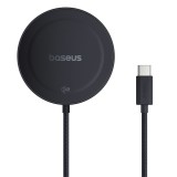 Incarcator wireless magsafe Baseus Simple Mini4, Qi2, 15W, 1m - Cosmic Black