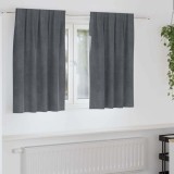 Cumpara ieftin Perdele cu perdele 2 pcs Gri deschis 140 x 140 cm Catifea