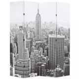 VidaXL Paravan cameră pliabil, 160x170 cm, New York pe zi, alb/negru