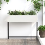 vidaXL Lață de grădină ridicată 100 x 26 x 82 cm din oțel alb
