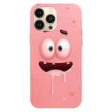 Husa compatibila cu Apple iPhone 15 Pro Max model Patrick Drooling SpongeBob, Silicon, TPU, Viceversa, Transparent, Carcasa