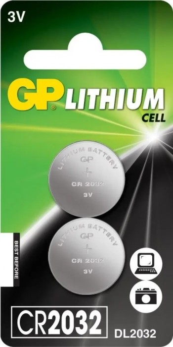 Set 2 baterii buton litiu 3V GP CR2032 2buc/blister GPCR2032-2CPU2
