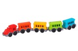 Mini trenulet TechnoK, locomotiva cu 4 vagoane, multicolor