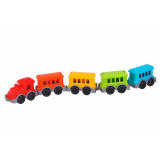 Mini trenulet TechnoK, locomotiva cu 4 vagoane, multicolor