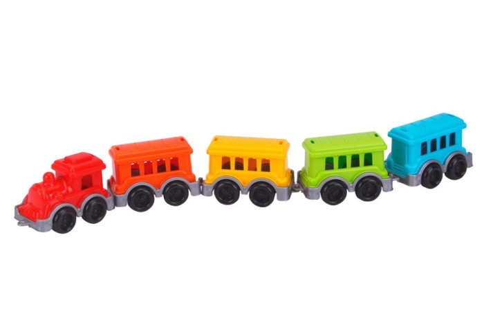 Mini trenulet TechnoK, locomotiva cu 4 vagoane, multicolor