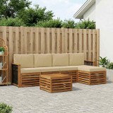vidaXL Set de canapele de exterior cu pernă 6 pcs Natural și Bej 3384264