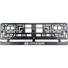 Set 2 bucati, suport numar inmatriculare Carbon, Hyundai