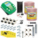 Pachet gard electric complet 2000&nbsp;m, 4,5&nbsp;Joule, cu sistem solar, pentru animale domestice