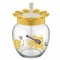 Borcan din sticla Pufo Honey cu capac si lingura pentru colectare miere, 370 ml