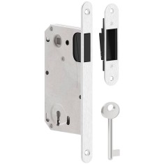 Broască magnetică crom satin 90/50 cheie