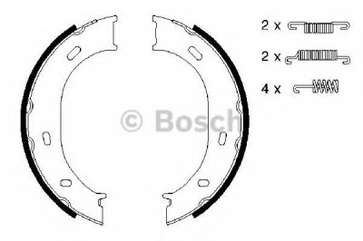 Set saboti frana, frana de mana MERCEDES SPRINTER 2-t bus (901, 902) (1995 - 2006) BOSCH 0 986 487 610 foto