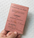 Carnet pt frecventarea institutelor 1935, legitimatie veche Facultate de drept