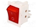 Comutator Rocker NINIGI DPST 2 poziții ON-OFF 15A 250V roșu cu lampă neon