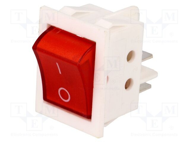Comutator Rocker NINIGI DPST 2 poziții ON-OFF 15A 250V roșu cu lampă neon