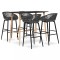 vidaXL Set mobilier de bar, 5 piese, negru și gri 3057461