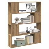 VidaXL Bibliotecă/Separator de cameră stejar artizanal 100x24x124,5 cm