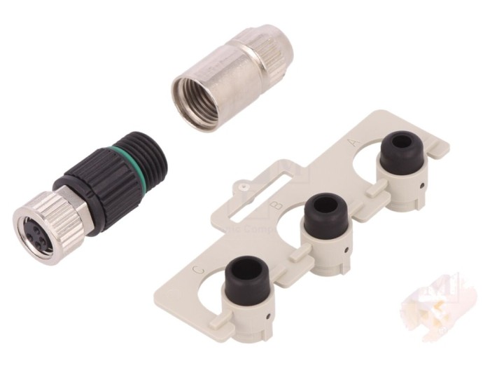 Conector M8 mamă 4 pini drept