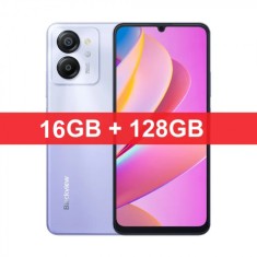 Telefon mobil Blackview Color 8 Purple, 4G, 6.75 HD+ 90Hz, 16GB RAM (8GB + 8GB extensibili), 128GB ROM, 50MP, Android 13, Unisoc T616, 6000mAh, Dual S