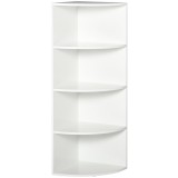 Homcom Dulap Colt cu 4 Rafturi, Design Compact, Alb, 39.5x39.5x120 cm | Aosom Romania