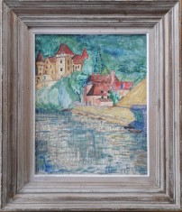 Peisaj cu castel &ndash; pictură pe p&acirc;nză