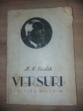 Carte Veche Bibliofilie: Versuri de H.N. Bialih, Editura Bicurim, anul 1945, 53 pagini, format 20x13 cm