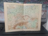 Hartă r&acirc;urilor și munților din Europa Centrală, Fluss-und Gebirgskarte von Mittel-Europa, c. 1930, Bibliographisches Institut AG Leipzig, 181