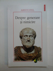 DESPRE GENERARE SI NIMICIRE - ARISTOTEL foto