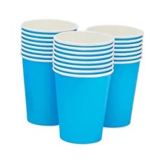 Set 24 pahare de unica folosinta pentru petreceri copii, hartie, albastru