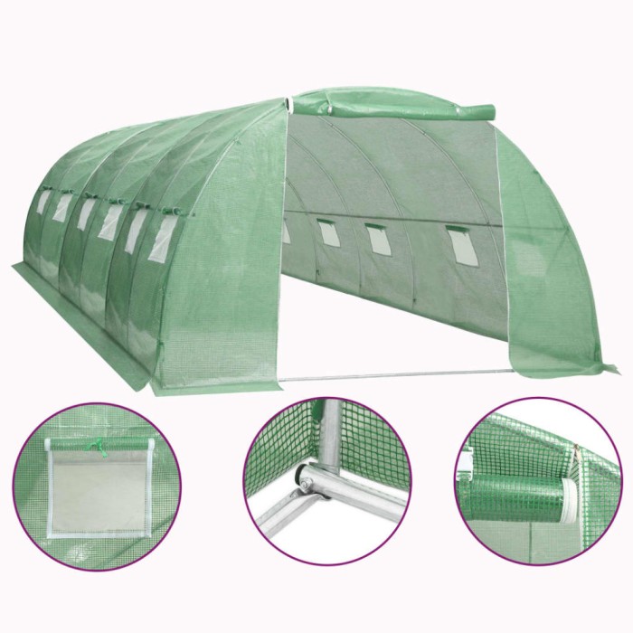 vidaXL Seră, 24 m&sup2;, 6 x 4 x 2 m