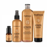 Cumpara ieftin Set Keratina Complet- Farmasi , Sampon, Masca, Spray si Ser -- Reparare, Netezire si Luciu Intens