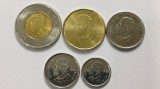 Lot Canada -2 ,1 Dolari ,25,10,5 Cent-2025,2024,2023-Charles III-UNC