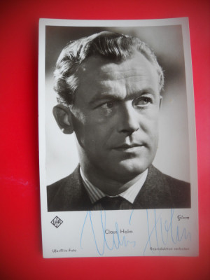 HOPCT 457 H CLAUS HOLM -ANII 50 -AUTOGRAF-ACTORI SI ARTISTI CELEBRI-CIRCULATA foto