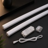 Pachet 2x Baghetă LED Link 90cm 6000K cu Driver 40W și Kit Montaj, Sistem Iluminare Sub Mobilier Modular Profesional, Lumină Rece pentru Blat