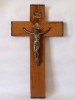 Cruce de perete, Crucifix antic, Isus metal, 45x25,2cm