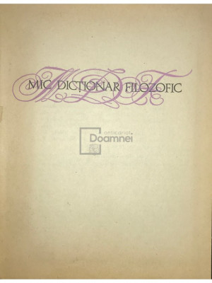 R. Sommer - Mic dicționar filozofic (editia 1969) foto