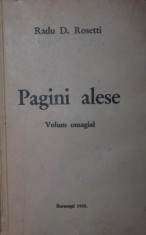 PAGINI ALESE - RADU D. ROSETTI foto